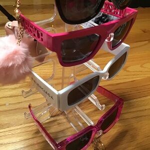 White Balenciaga Sunnies